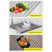 Multifunctional Stainless Steel Draining Rack Folding Sink Organizer for Kitchen - 580 x 400mm V528-DRYING-RACK-580-400-201-259845
