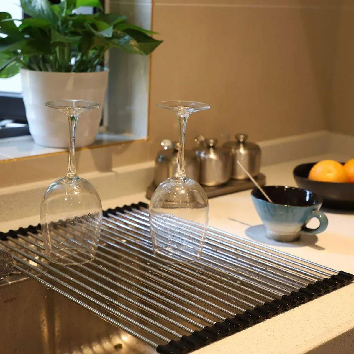 Multifunctional Stainless Steel Draining Rack Folding Sink Organizer for Kitchen - 580 x 400mm V528-DRYING-RACK-580-400-201-259845