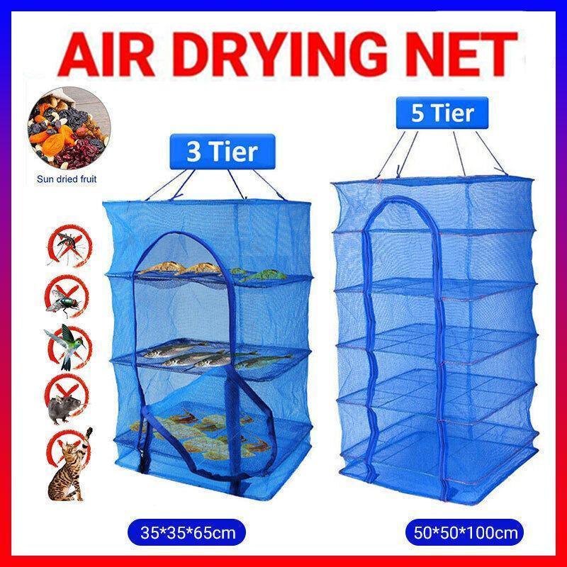 Air Dry Drying Net Vegetable Dehydrator Fruit Meat Fishing Jerky Food Beef Fish - 5Tiers V528-DRYINGNET-5TIERS-512638