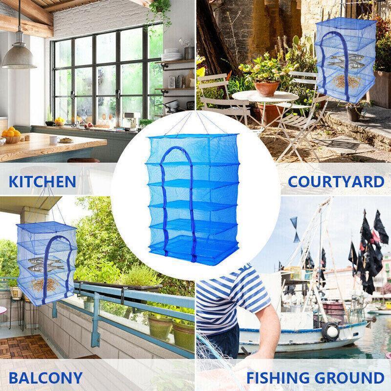 Air Dry Drying Net Vegetable Dehydrator Fruit Meat Fishing Jerky Food Beef Fish - 5Tiers V528-DRYINGNET-5TIERS-512638