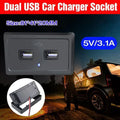 Dual USB Car Charger Socket Panel 5V 3.1A 12V 24V for Car RV Motorcycle V528-DUALUSB-367481