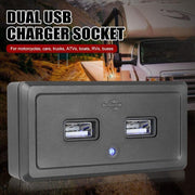 Dual USB Car Charger Socket Panel 5V 3.1A 12V 24V for Car RV Motorcycle V528-DUALUSB-367481