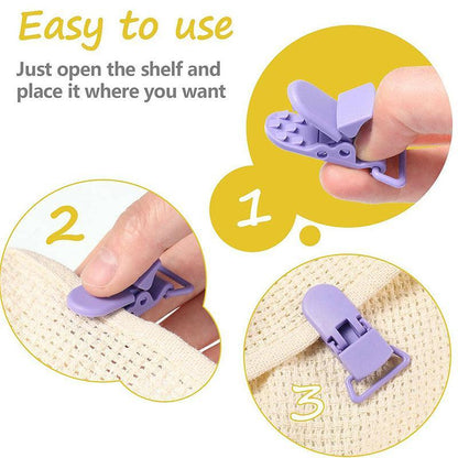 60 Random Colored Plastic Pacifier Dummy Clip Suspender Badge Holder for Crafts V528-DUCKBILLCLIP-60PCS-15-4-45239