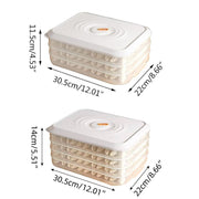 3/4 Layer Large Capacity Dumpling Box Sealed Fresh Wonton Storage Container - Green-3 Layer V528-DUMPLING-3-GREEN-341711
