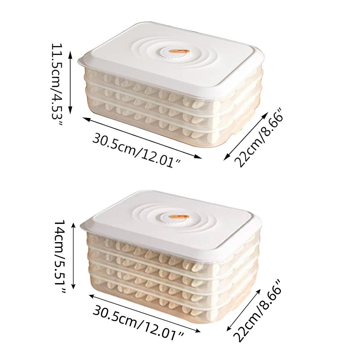 3/4 Layer Large Capacity Dumpling Box Sealed Fresh Wonton Storage Container - Green-3 Layer V528-DUMPLING-3-GREEN-341711