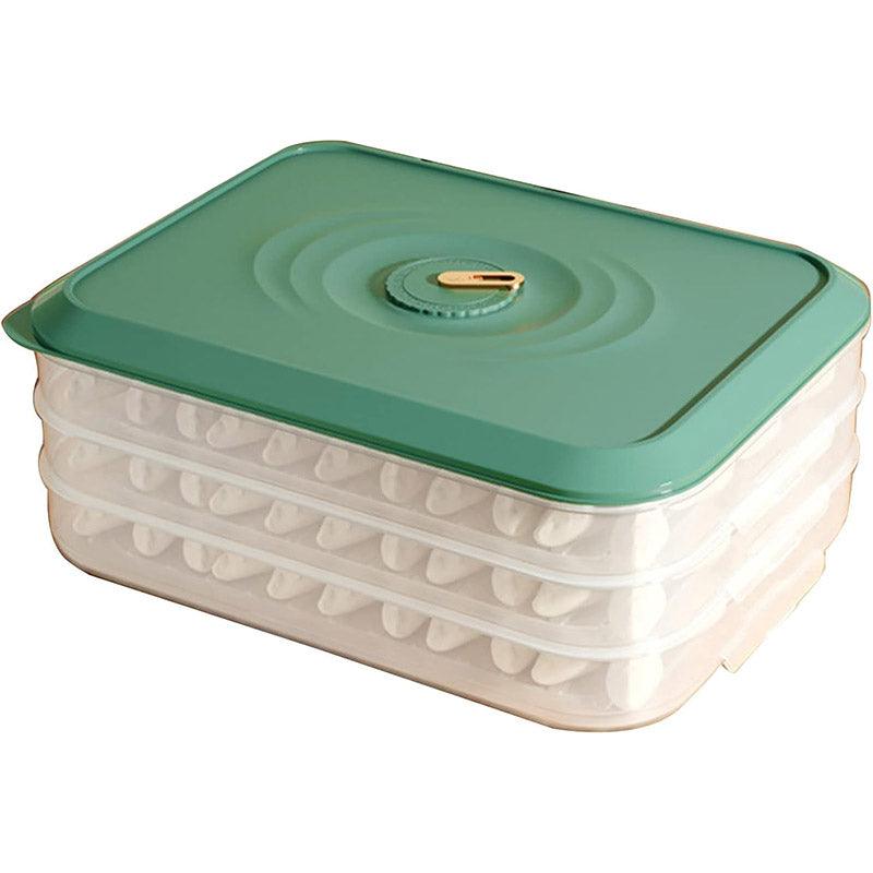 3/4 Layer Large Capacity Dumpling Box Sealed Fresh Wonton Storage Container - Green-3 Layer V528-DUMPLING-3-GREEN-341711