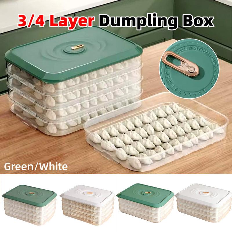 3/4 Layer Large Capacity Dumpling Box Sealed Fresh Wonton Storage Container - White-3 Layer V528-DUMPLING-3-WHITE-966344
