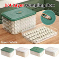 3/4 Layer Large Capacity Dumpling Box Sealed Fresh Wonton Storage Container - Green-4 Layer V528-DUMPLING-4-GREEN-405347