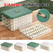 3/4 Layer Large Capacity Dumpling Box Sealed Fresh Wonton Storage Container - Green-4 Layer V528-DUMPLING-4-GREEN-405347