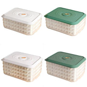 3/4 Layer Large Capacity Dumpling Box Sealed Fresh Wonton Storage Container - Green-4 Layer V528-DUMPLING-4-GREEN-405347
