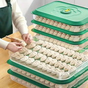 3/4 Layer Large Capacity Dumpling Box Sealed Fresh Wonton Storage Container - Green-4 Layer V528-DUMPLING-4-GREEN-405347