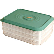 3/4 Layer Large Capacity Dumpling Box Sealed Fresh Wonton Storage Container - Green-4 Layer V528-DUMPLING-4-GREEN-405347