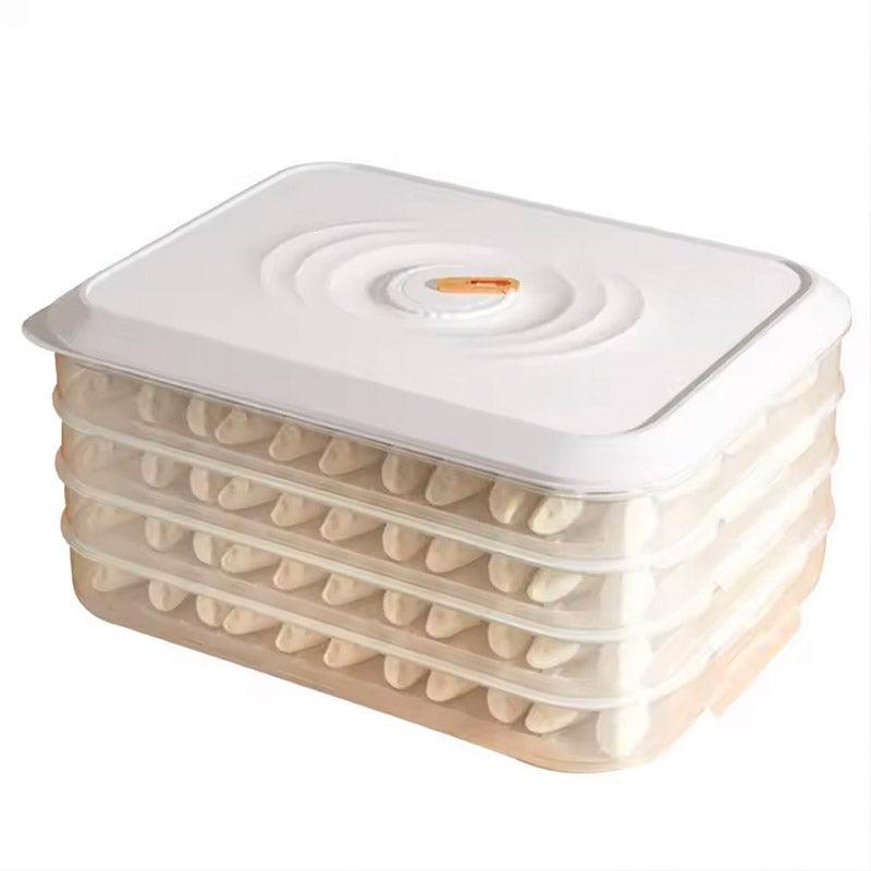 3/4 Layer Large Capacity Dumpling Box Sealed Fresh Wonton Storage Container - Green-4 Layer V528-DUMPLING-4-GREEN-405347
