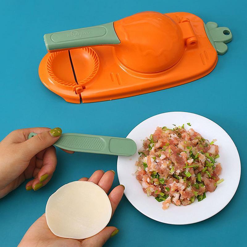 2in1 Dumpling Skin Chapati Maker Press Machine Wrapper Mould Handle Tools Pastry - Orange Red V528-DUMPLINGMAKERTOOLS-ORANGE-308253