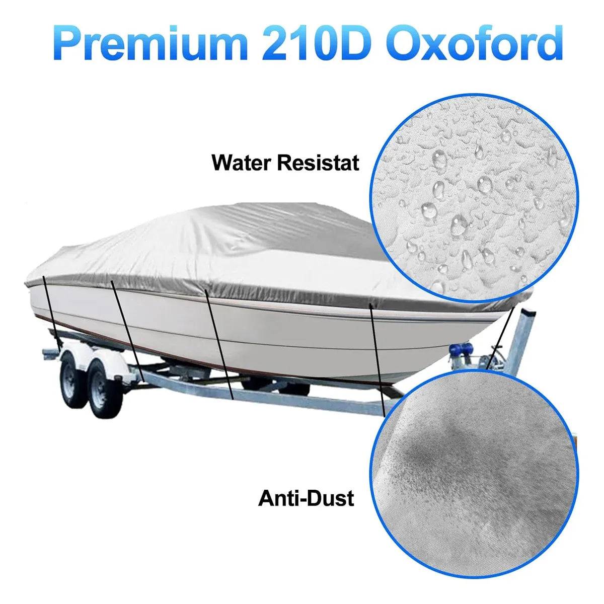 Outdoor V Yacht Dust Cover Waterproof Sun Protection Boat Hull Cover Rain Shield V528-DUST-COVER-SILVER-157981