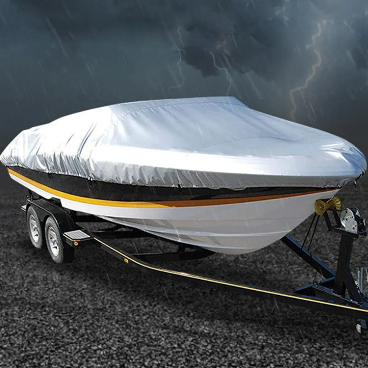 Outdoor V Yacht Dust Cover Waterproof Sun Protection Boat Hull Cover Rain Shield V528-DUST-COVER-SILVER-157981