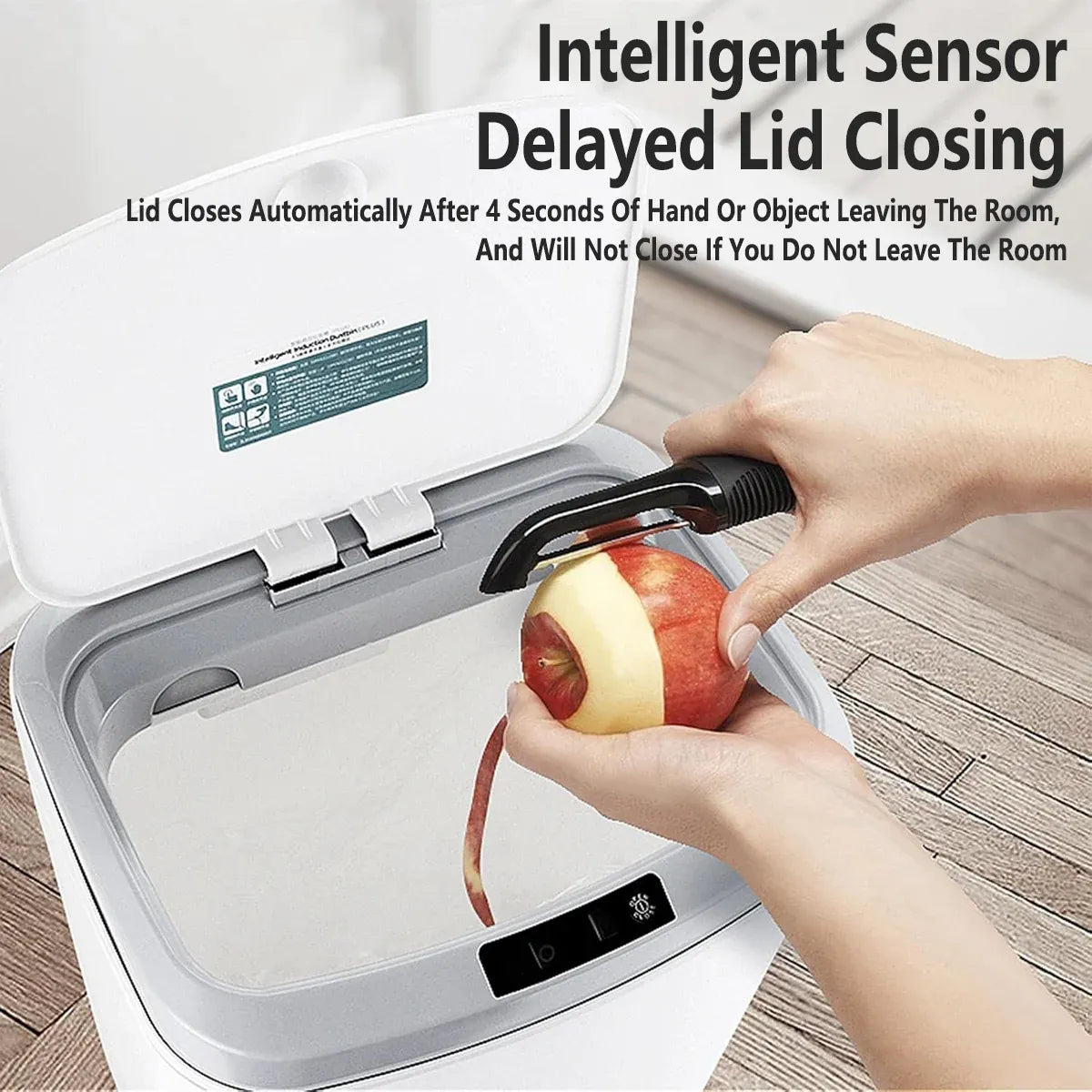 Sensor Trash Bin Touchless 16L White Automatic Motion Kitchen Rubbish Can V528-DUSTBIN-16L-710093