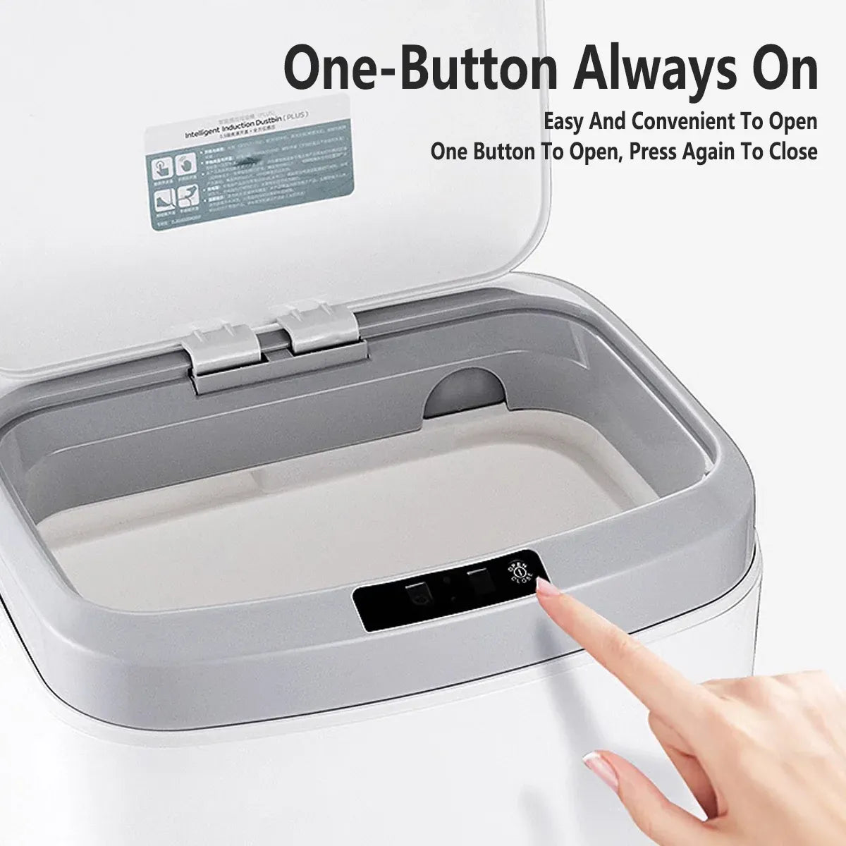 Sensor Trash Bin Touchless 16L White Automatic Motion Kitchen Rubbish Can V528-DUSTBIN-16L-710093