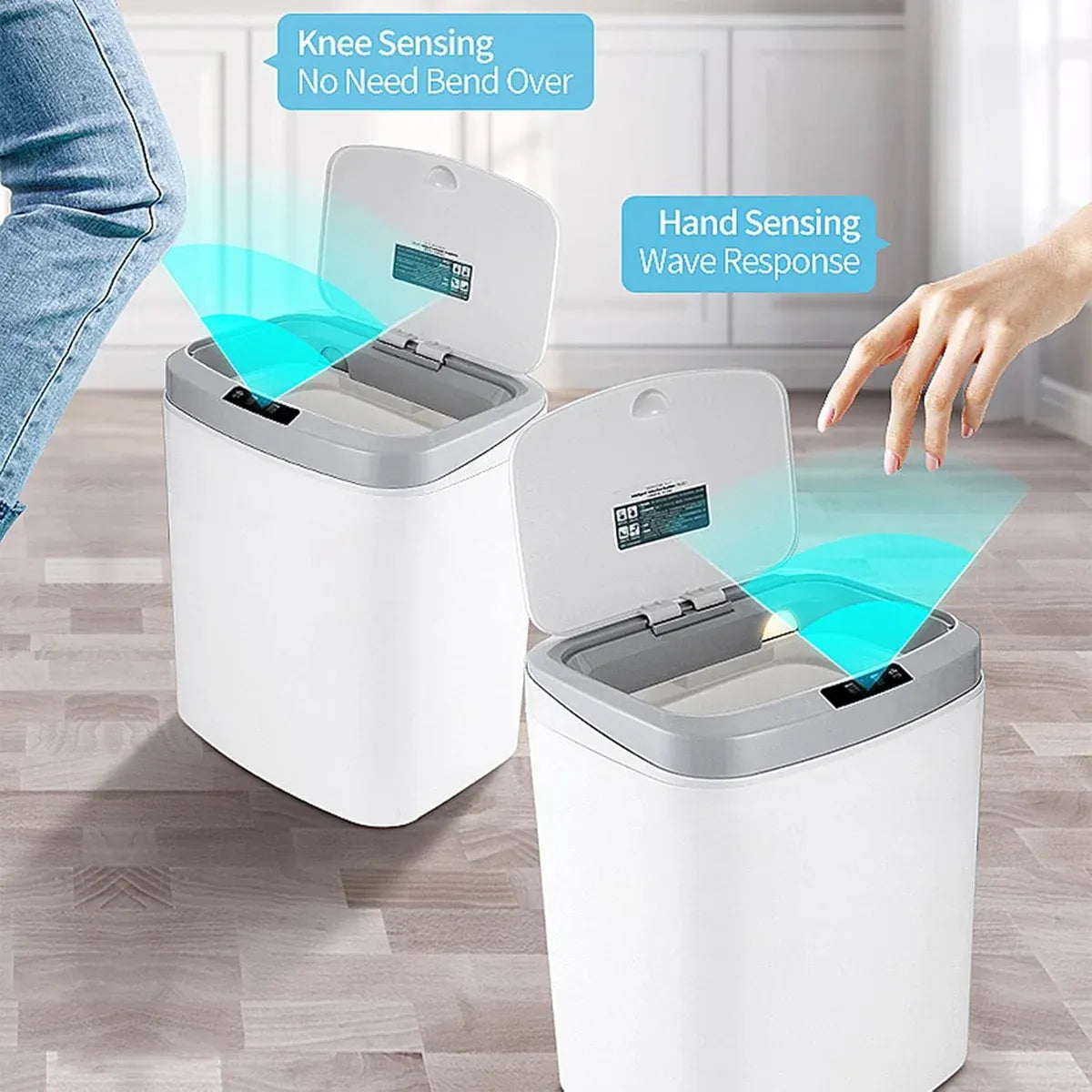 Sensor Trash Bin Touchless 16L White Automatic Motion Kitchen Rubbish Can V528-DUSTBIN-16L-710093