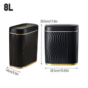 Sensor Trash Can 8L Narrow Black Smart Bin Touchless Bathroom Toilet Waste Bin V528-DUSTBIN-BLACK-741190