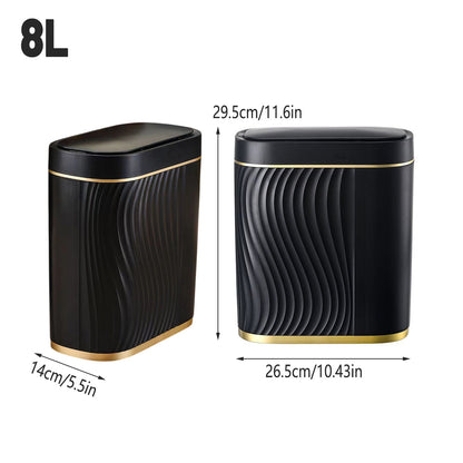 Sensor Trash Can 8L Narrow Black Smart Bin Touchless Bathroom Toilet Waste Bin V528-DUSTBIN-BLACK-741190