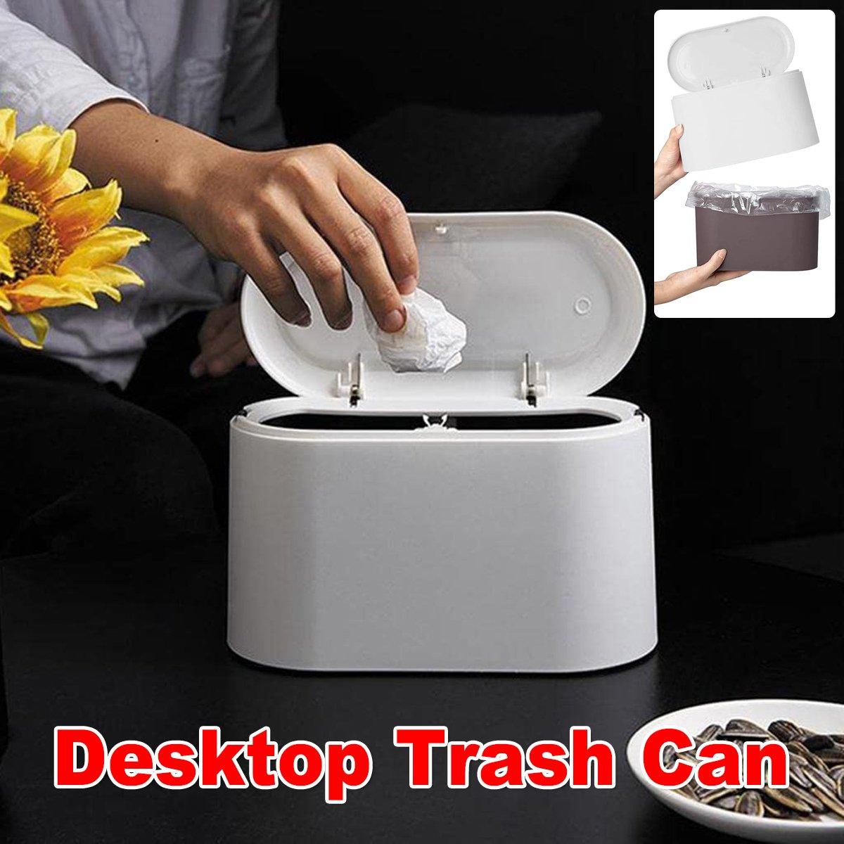Desktop Wastebasket Organizer Small Trash Bin Compact Wastebasket for Office Use V528-DUSTBIN-WHITE-202100