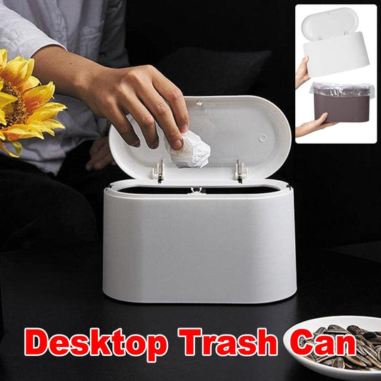 Desktop Wastebasket Organizer Small Trash Bin Compact Wastebasket for Office Use V528-DUSTBIN-WHITE-202100