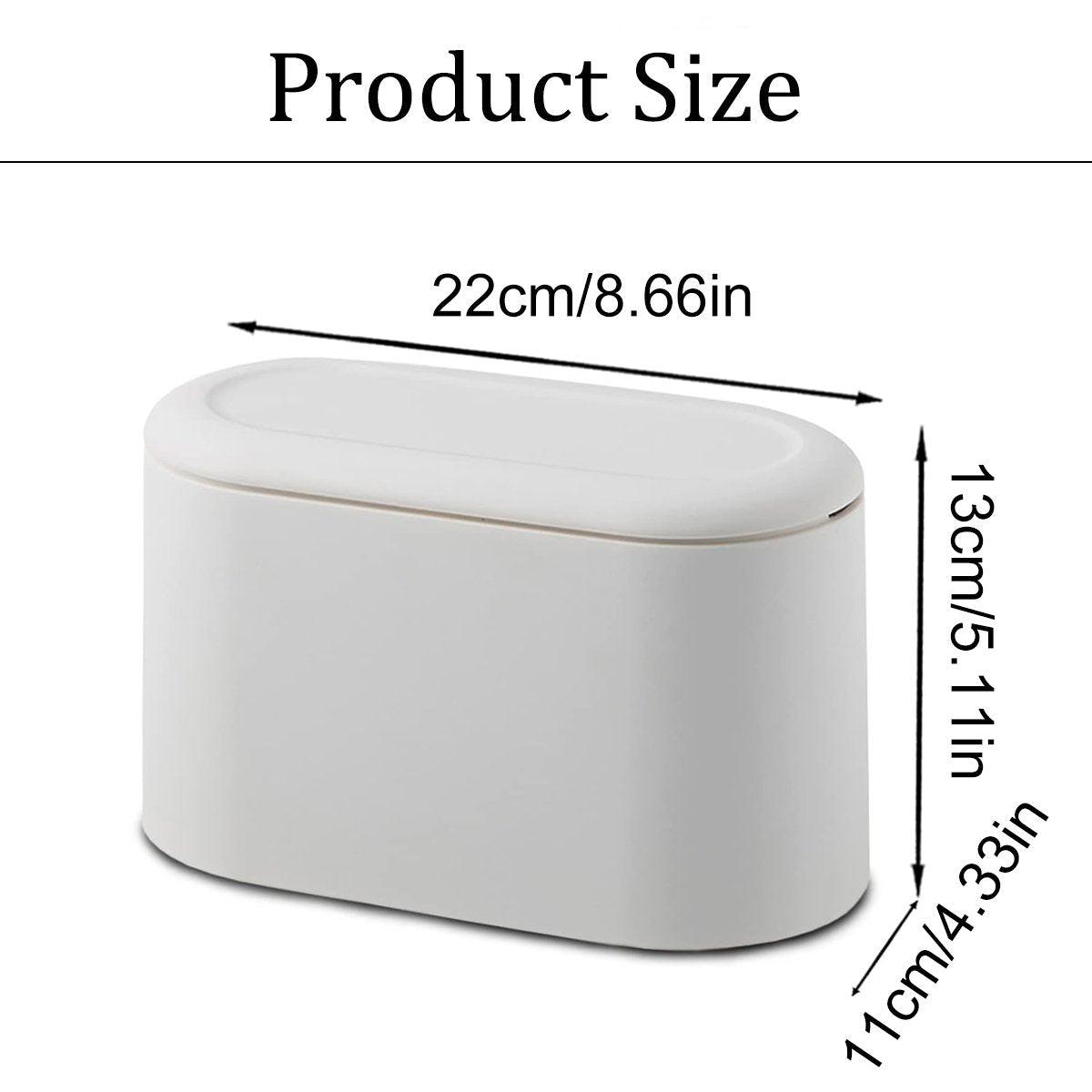 Desktop Wastebasket Organizer Small Trash Bin Compact Wastebasket for Office Use V528-DUSTBIN-WHITE-202100