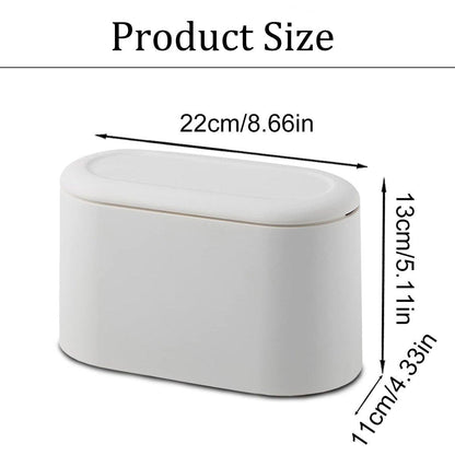 Desktop Wastebasket Organizer Small Trash Bin Compact Wastebasket for Office Use V528-DUSTBIN-WHITE-202100