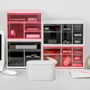 Desktop Wastebasket Organizer Small Trash Bin Compact Wastebasket for Office Use V528-DUSTBIN-WHITE-202100