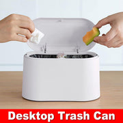 Desktop Wastebasket Organizer Small Trash Bin Compact Wastebasket for Office Use V528-DUSTBIN-WHITE-202100
