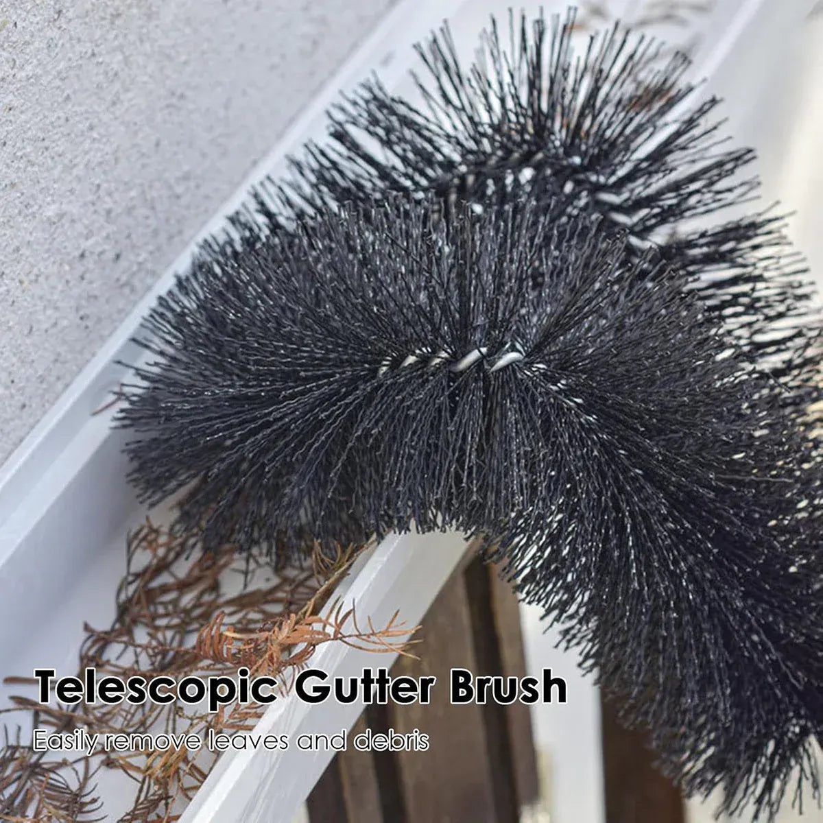 Gutter Cleaning Brush Roofing Tool with Pole 208cm for Long Splicing Gutter V528-DUSTER-6-BLACK-530447