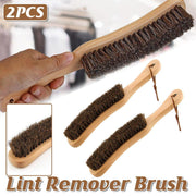 2PCS Wooden Handle Horsehair Clothes Brush Dust Remover Household Cleaning Brush V528-DUSTING-BRUSH-2PCS-690803
