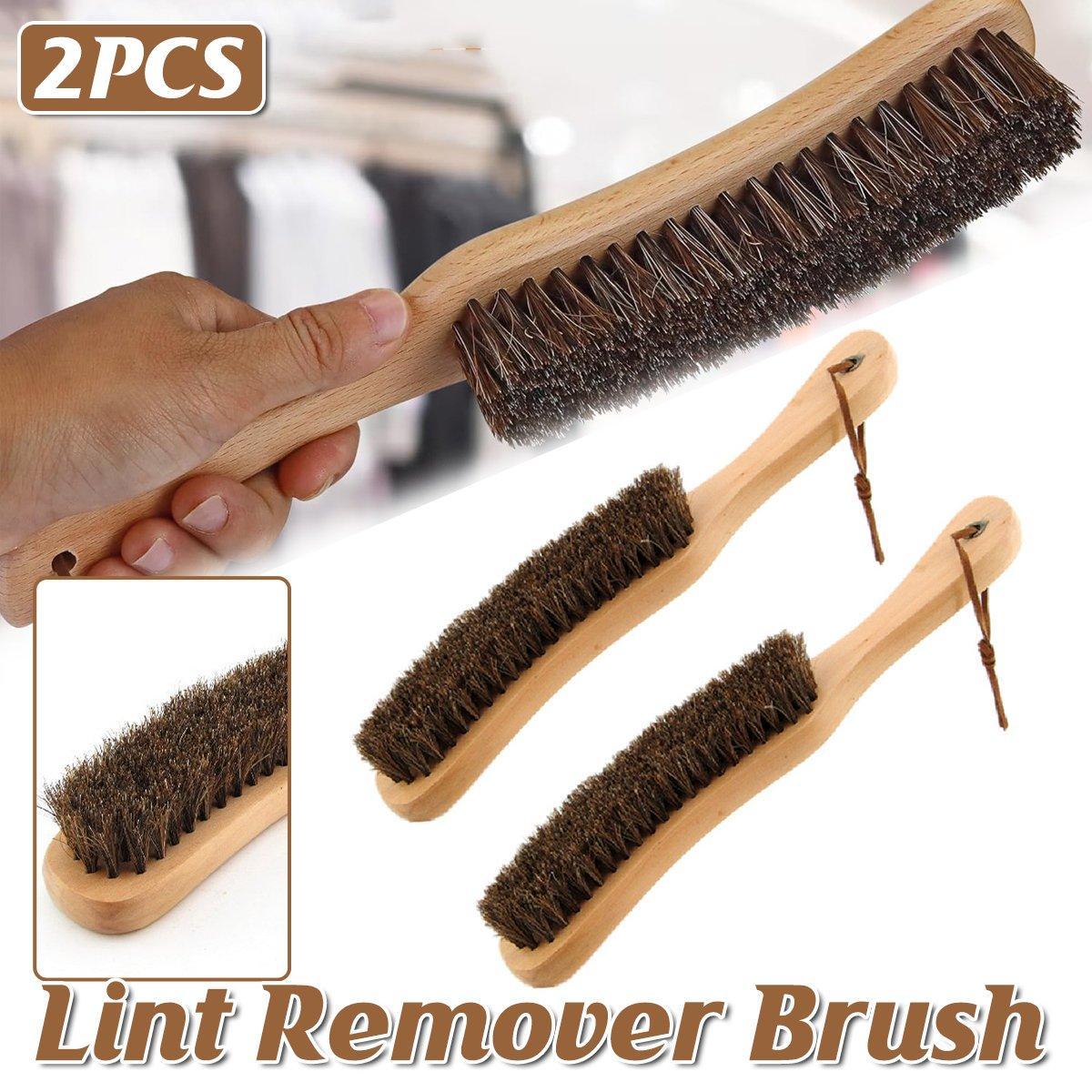 2PCS Wooden Handle Horsehair Clothes Brush Dust Remover Household Cleaning Brush V528-DUSTING-BRUSH-2PCS-690803