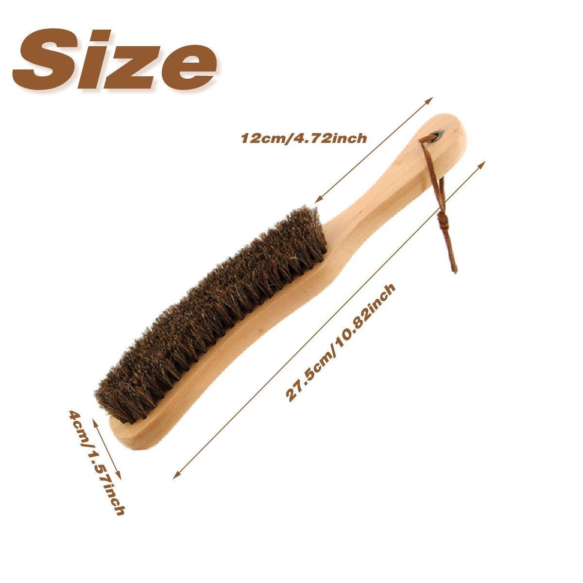 2PCS Wooden Handle Horsehair Clothes Brush Dust Remover Household Cleaning Brush V528-DUSTING-BRUSH-2PCS-690803