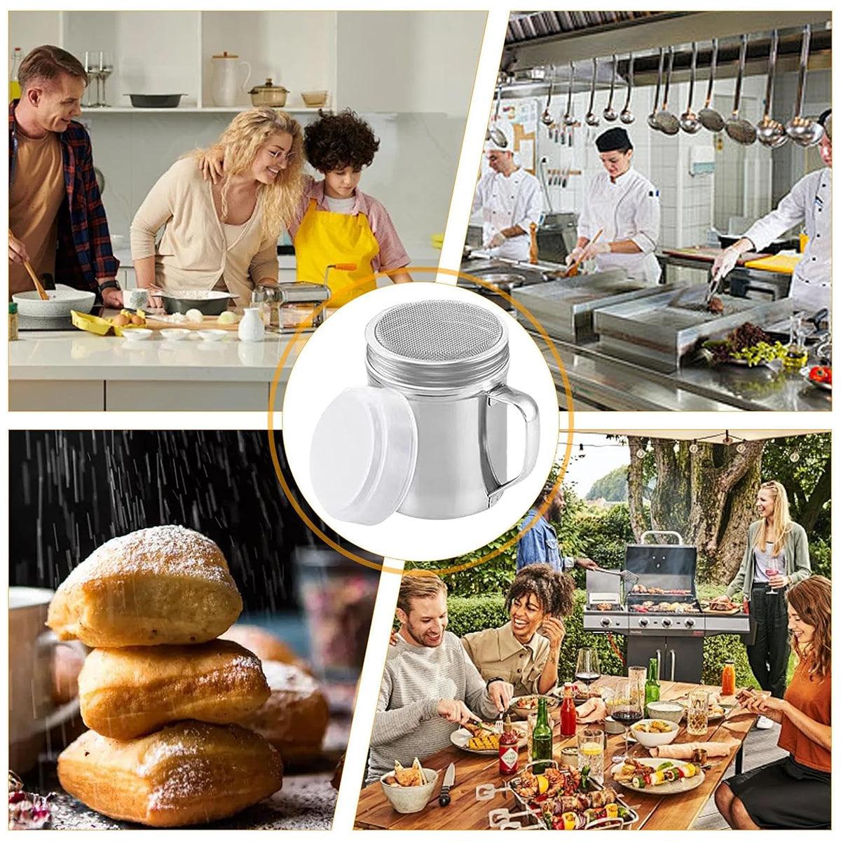 Stainless Steel Powder Shaker Mesh Sugar Flour Dispenser Spice Baking Tool V528-DUSTING-CAN-761387