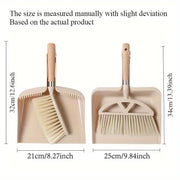 Wooden Handle Mini Brush and Dustpan Set for Desktop Cleanup Small Sweeper Set - B39 V528-DUSTPAN-B39-493010