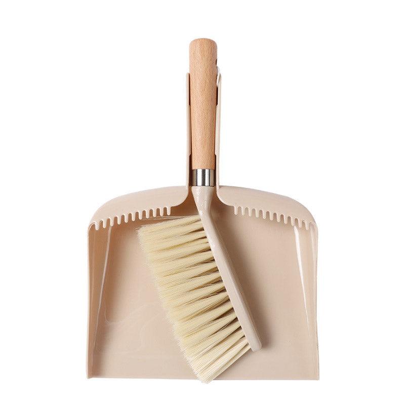 Wooden Handle Mini Brush and Dustpan Set for Desktop Cleanup Small Sweeper Set - B39 V528-DUSTPAN-B39-493010