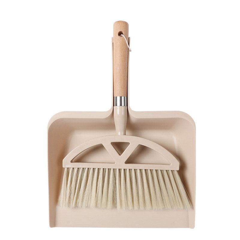 Wooden Handle Mini Brush and Dustpan Set for Desktop Cleanup Small Sweeper Set - B39 V528-DUSTPAN-B39-493010