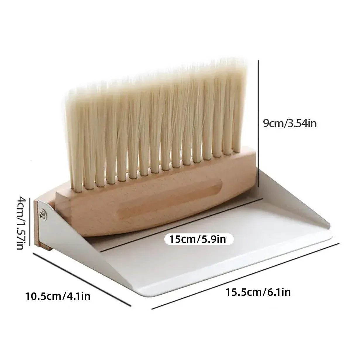 Mini White Brush Broom with Dustpan Car Desk Table Keyboard Cleaning Portable V528-DUSTPAN-WHITE-615733