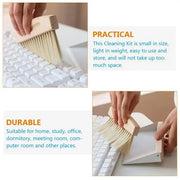 Mini White Brush Broom with Dustpan Car Desk Table Keyboard Cleaning Portable V528-DUSTPAN-WHITE-615733