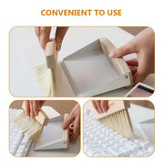 Mini White Brush Broom with Dustpan Car Desk Table Keyboard Cleaning Portable V528-DUSTPAN-WHITE-615733