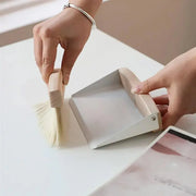 Mini White Brush Broom with Dustpan Car Desk Table Keyboard Cleaning Portable V528-DUSTPAN-WHITE-615733