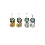 Bohemian Dreamcatcher Tassel Earrings Handmade Fashion Jewellery for Women Gifts - Silver V528-E1010-2-SILVER-EARRINGS-673305