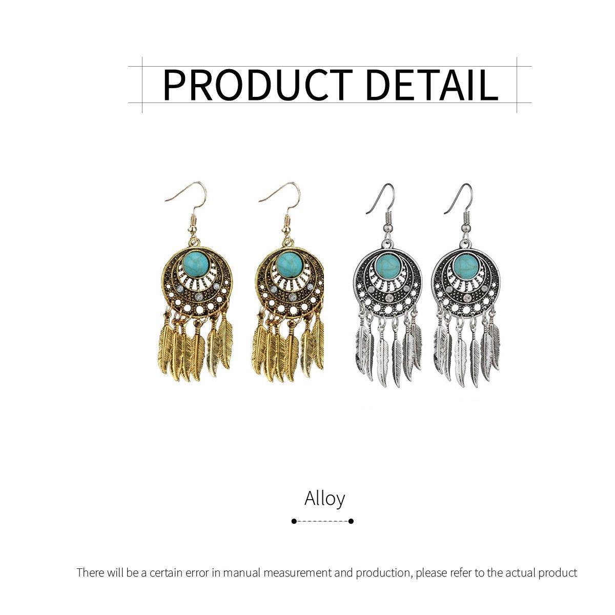 Bohemian Dreamcatcher Tassel Earrings Handmade Fashion Jewellery for Women Gifts - Silver V528-E1010-2-SILVER-EARRINGS-673305