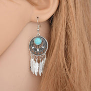 Bohemian Dreamcatcher Tassel Earrings Handmade Fashion Jewellery for Women Gifts - Silver V528-E1010-2-SILVER-EARRINGS-673305