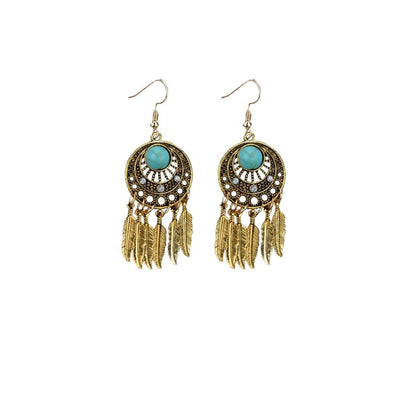 Bohemian Dreamcatcher Tassel Earrings Handmade Fashion Jewellery for Women Gifts - Silver V528-E1010-2-SILVER-EARRINGS-673305