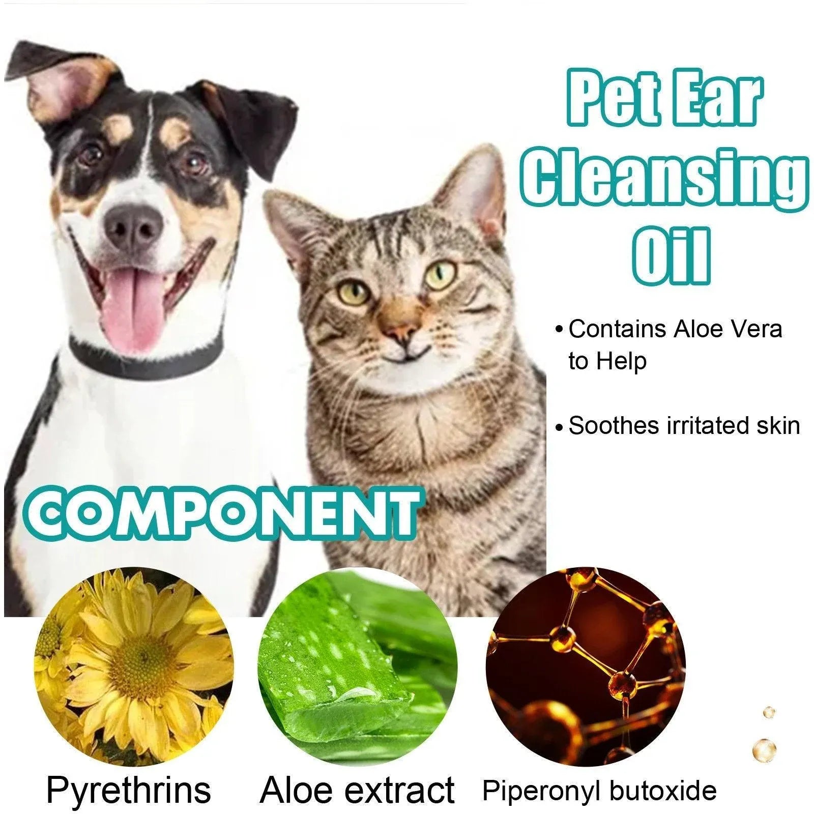 Pet Ear Cleaning Oil for Cats Dogs Deodorize Clean Ears Universal Ear Care Oil V528-EAR-CREAM-762188