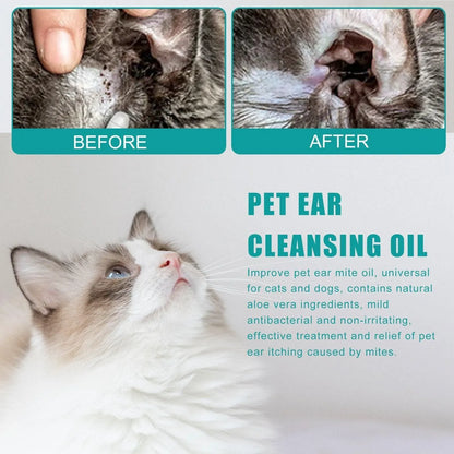 Pet Ear Cleaning Oil for Cats Dogs Deodorize Clean Ears Universal Ear Care Oil V528-EAR-CREAM-762188
