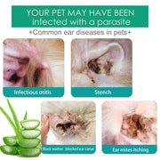 Pet Ear Drops for Cats Dogs Clean Mites Deodorize Itchy Ears Universal Solution V528-EAR-DROPS-281151